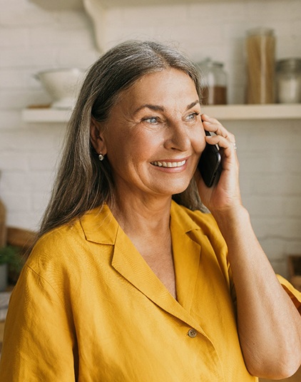 Woman talking on the phone